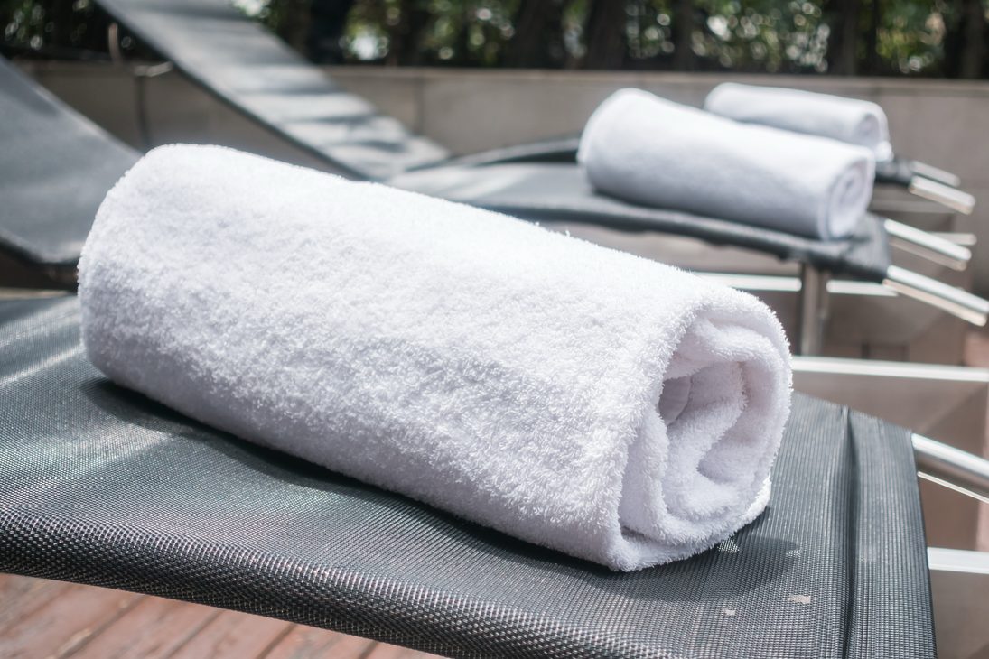 Rolled Egyptian cotton terry towel