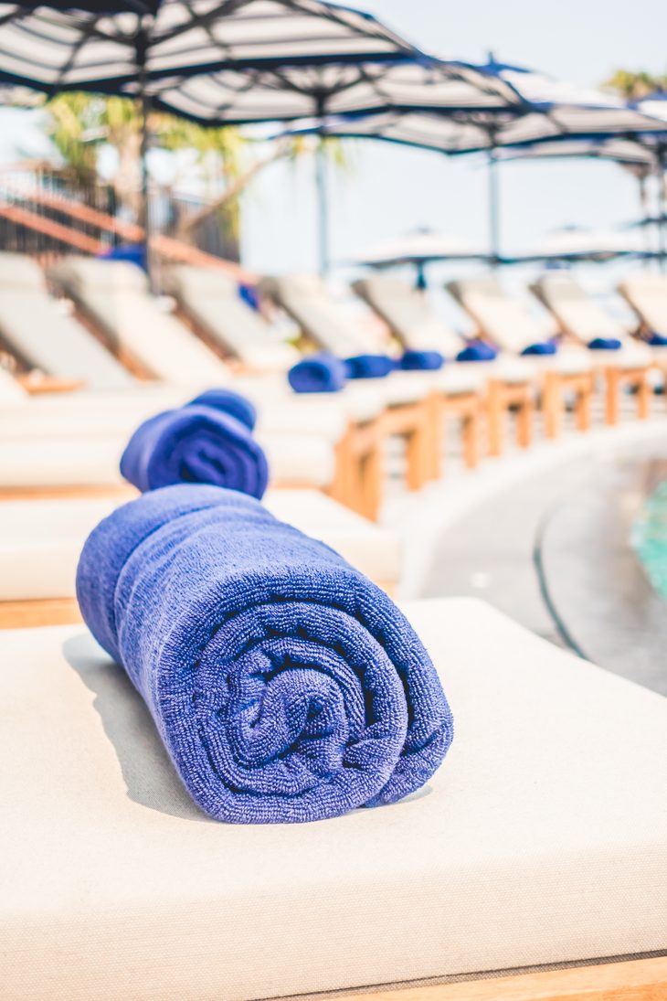 Terry pool towels at a resort