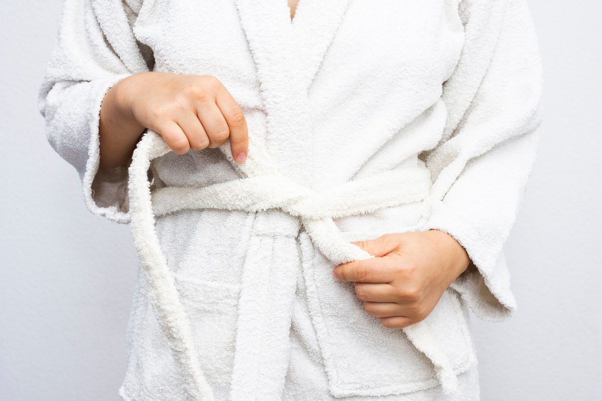 Egyptian cotton terry bathrobe